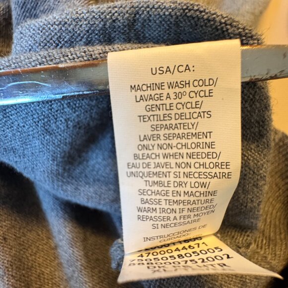 Chaps Button Front Cardigan Mens XL Heather Gray Pima Cotton Grandpa Academia - Picture 7 of 7